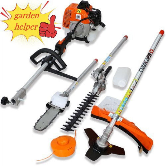 CLEARANCE!4 in 1 Multi-Functional Trimming Tool, 33CC 2-Cycle Garden Tool System with Gas Pole Saw, Hedge Trimmer, Grass Trimmer, and Brush Cutter EPA Compliant